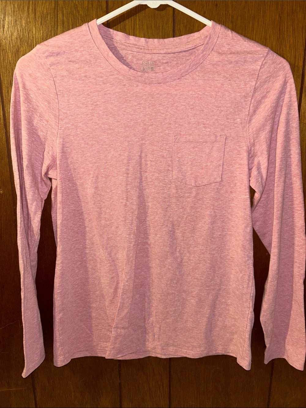 5/$20 Falls Creek | Long-Sleeve Pocket Tee in Heather Pink